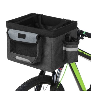 Foldable Bicycle Front Basket Removable Bike Pet Basket Pet Dog Cat Rabbit Carrier Camping Tote Bag