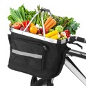 Collapsible Bike Basket Detachable Bicycle Handlebar Front Basket Bag Pet Carrier Bag for Shopping Commuting