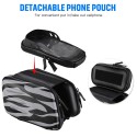 Touch Screen Bike Handlebar Bag Waterproof Front Frame Top Tube Bicycle Pouch Double Pannier Pack Large Capacity Cycling Front Storage Bag