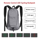 LED Turn Signal Bike Pack 15L LED Backpack with Direction Indicator USB Rechargeable Safety Light Bag Waterproof Bicycle Backpack Wireless Remote Control Bicycle Bag Sports Vest Ultralight Riding Bag