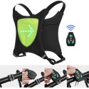 Double-sided LED Turn Signal Bike Pack LED Backpack with Direction Indicator USB Rechargeable Safety Light Bag Waterproof Bicycle Backpack Wireless Remote Control Bicycle Bag Sports Vest Ultralight Riding Bag