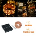 Solar String Lights 72ft 100 LED Rope Light 8 Modes Warm White Lights for Party Garden Home Festival Decoratio