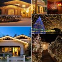 Solar String Lights 72ft 100 LED Rope Light 8 Modes Warm White Lights for Party Garden Home Festival Decoratio