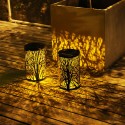 LED Solar Lights Hollow Garden Lights Hanging Lantern Leaf Tree Shape Projection LED Lamp Pathway Walkway Lawn Patio Backyard Lighting Outdoor Waterproof Landscape Lamp