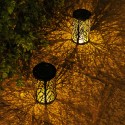 LED Solar Lights Hollow Garden Lights Hanging Lantern Leaf Tree Shape Projection LED Lamp Pathway Walkway Lawn Patio Backyard Lighting Outdoor Waterproof Landscape Lamp