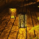 LED Solar Lights Hollow Garden Lights Hanging Lantern Leaf Tree Shape Projection LED Lamp Pathway Walkway Lawn Patio Backyard Lighting Outdoor Waterproof Landscape Lamp