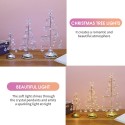 Christmas Tree Lights Metal Spiral Xmas Tree Lamp Desktop Tree Light with Crystal Pendant Decorative Table Lamp Mini Christmas Tree Decoration