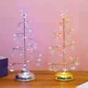 Christmas Tree Lights Metal Spiral Xmas Tree Lamp Desktop Tree Light with Crystal Pendant Decorative Table Lamp Mini Christmas Tree Decoration