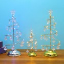 Christmas Tree Lights Metal Spiral Xmas Tree Lamp Desktop Tree Light with Crystal Pendant Decorative Table Lamp Mini Christmas Tree Decoration