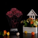 LIXADA 3D LED Lamp Light USB Rose Colorful Night Light for Wedding Deco Innovative Christmas Gift Present