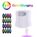 Motion Sensor LED Toilet Night Light 16 Colors Dusk to Dawn Auto On / Off Bathroom Lamp