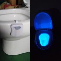 Motion Sensor LED Toilet Night Light 16 Colors Dusk to Dawn Auto On / Off Bathroom Lamp