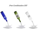 Portable Energy Saving Decoration White Bottom Colorful Light Wine Bottle Lamp For Bar