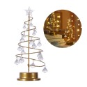 Christmas Led Tree Light Home Party Wedding Festival Tabletop Decor Warm White Decorative Lamp with Crystal Pendant