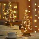 Christmas Led Tree Light Home Party Wedding Festival Tabletop Decor Warm White Decorative Lamp with Crystal Pendant