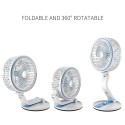 USB Rechargeable Fan with Night Light Adjustable Speed & Brightness Multifunctional Wall Mounted & Desktop Fan for Home Office Outdoor Travel