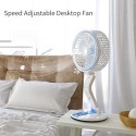 USB Rechargeable Fan with Night Light Adjustable Speed & Brightness Multifunctional Wall Mounted & Desktop Fan for Home Office Outdoor Travel