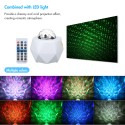 Music Starry Projector Light LED Night Lamp with Remote Control Romantic Starlit Projection Lamp 10 Levels Brightness & Multi Lighting Modes Support U-disk/BT Music Player/Timer Function