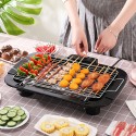 Smokeless Indoor/Outdoor Electric Grill Portable Tabletop Grill Kitchen BBQ Grills Adjustable Temperature Control,Removable Water Filled Drip Tray,2000W,Black（EU Plug）