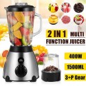 Juicer 1500ml Household Multifunctional Electric 3+P Gear High Speed Blender 400W High Power 12000 rpm/min Fruit Processor Original Juicer