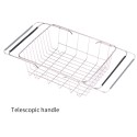 Dish Sink Rack Over Sink Drying Bowl Holder Stainless Steel Vegetables Washing Basket Kitchen Shelf Cutlery Drainer