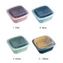 Multi-Functional Drain Basket Kitchen Dual Layer Vegetable Strainer Fruit Storage Box with Transparent Cover