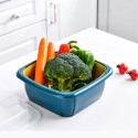 Multi-Functional Drain Basket Kitchen Dual Layer Vegetable Strainer Fruit Storage Box with Transparent Cover