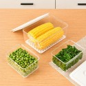 Crisper Transparent Fresh Keeping Box Storage Containers Refrigerator Fresh Produce Stackable Pantry Bin Fresh Produce Saver Storage Containers Draining Crisper with Vent Hole