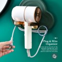 Hair Dryer Holder Foldable Wall Mounted Hair Dryer Hanging Rack Hair Dryer Organizer Hair Styling Storage Organizer for Bathroom Barbershop Washroom