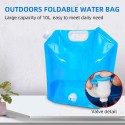 Water Storage Bag Foldable Bag 10L Large Capacity with Valve Food Grade Portable No Leakage for Camping Hiking Outdoors