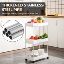 Bathroom multi-layer floor-to-ceiling storage rack kitchen supplies plastic removable storage rack crevice trolley rack 3 Layers