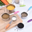 10PCS Measuring Cups and Spoons Set for Dry and Liquid Ingredients Baking Utensils Stainless Steel Silicone Heat-Resistant Cookware Set Kitchen Gadgets