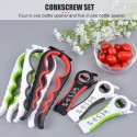 4in1 Can Opener & 5in1 Corkscrew Set Multifunctional Manual Can Opener & Corkscrew with Good Grip Smooth Edge Beer Bottle Opener