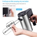 Hand Mixer Electric 251W Multi-speed Hand Mixer with Button, Easy Eject Button and 4 Attachments Dough Hooks, Beaters（EU Plug）