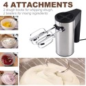 Hand Mixer Electric 251W Multi-speed Hand Mixer with Button, Easy Eject Button and 4 Attachments Dough Hooks, Beaters（EU Plug）