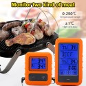 Wireless Digital Meat Thermometer for Grilling Smoker BBQ Grill Oven Thermometer with Dual Probe Kitchen Cooking Food Thermometer