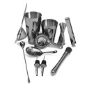 11 PCS Cocktail Shaker Set with Boston Shaker Cup and 3 Different Strainers Stainless Steel Cocktail Mixology Kit with Bartender Shaker Jigger Liquor Pourer Mixing Spoon Ice Tong Making Wine Drinks Tool for Home Bar