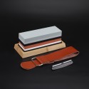 400/1000 3000/80000 Grit White Corundum Double-sided Whetstone with Leather Strop White Stone Correction Angel Guide