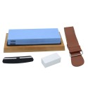 1000/6000 Grit White Corundum Double-sided Whetstone with Leather Strop White Stone Correction Angel Guide