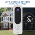 Wireless Video Doorbell 720P Visual Real-time Intercom Wi-Fi Video Bell PIR Detection Night Vision 2-Way Talk Home Security Camera with 166° Viewing Angle Smart Door Bell