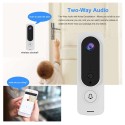 Wireless Video Doorbell 720P Visual Real-time Intercom Wi-Fi Video Bell PIR Detection Night Vision 2-Way Talk Home Security Camera with 166° Viewing Angle Smart Door Bell