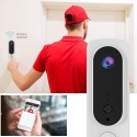 Wireless Video Doorbell 720P Visual Real-time Intercom Wi-Fi Video Bell PIR Detection Night Vision 2-Way Talk Home Security Camera with 166° Viewing Angle Smart Door Bell