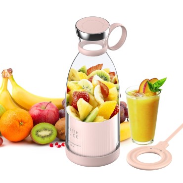 Portable Mini Fast Blender 350ml Juicer Cup with Wireless Charging 4 Blades for Smoothie Milkshake Juice Baby Food