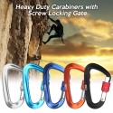 5 PCS Carabiner with Screw Lock Gate 12KN Heavy Duty Carabiner Clips for Hammocks Camping Hiking Backpacking