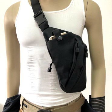 Men’s Crossbody Bag Storage Bag Waterproof Left Right Shoulder Backpack Chest Bag Messenger Bag Cycling Hiking
