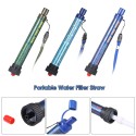 Outdoor Water Filter Straw Water Purifier Filtration System Bottom Thread Ultrafiltration Film Design for Emergency Camping Traveling Backpacking Hiking Cycling Fishing Portable