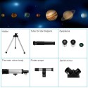 Astronomical Telescope with Tripod Star Finder Scope Zoom Monocular Telescope for Children Beginners