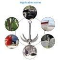 Foldable 4 Claws Stainless Steel Climbing Grappling Hook with 65ft 8mm Auxiliary Rope Carabiner for Outdoor Activities