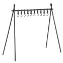 Outdoor Camping Solid Rack Multi Functional Cookware Rack Folding Aluminum Alloy Hanging Rack with 10 Hooks Portable Camping Accessory