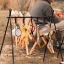 Outdoor Camping Solid Rack Multi Functional Cookware Rack Folding Aluminum Alloy Hanging Rack with 10 Hooks Portable Camping Accessory